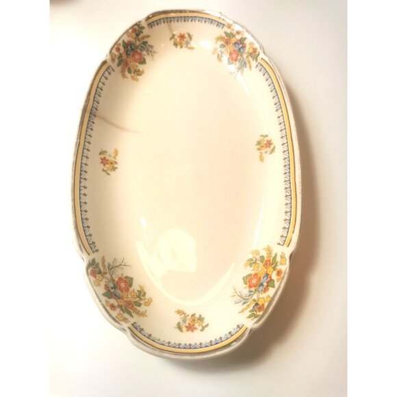 Sauce Boat and Plate Vintage Early 1930s John Maddock and Sons Ltd. Ivory Ware - Picture 9 of 10